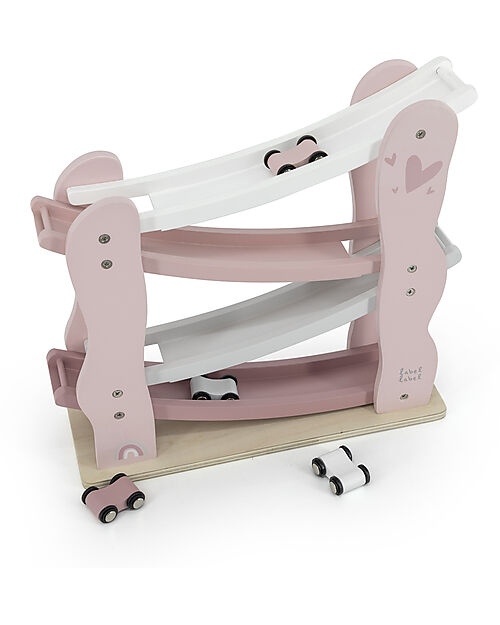 Label Label FSC Wooden Toy Track - Pink - 18+ m Wooden Toy Cars, Trains & Trucks