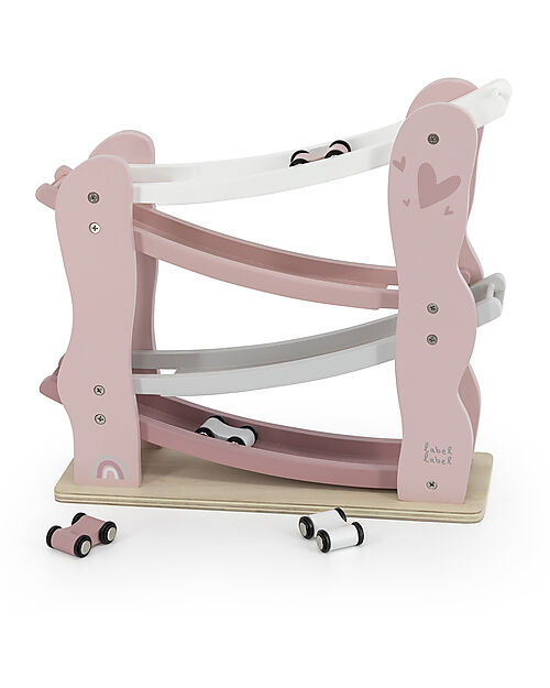 Label Label FSC Wooden Toy Track - Pink - 18+ m Wooden Toy Cars, Trains & Trucks