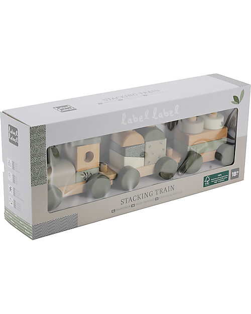 Label Label FSC Wooden Toy Train - Olive - 18+ m Wooden Toy Cars, Trains & Trucks