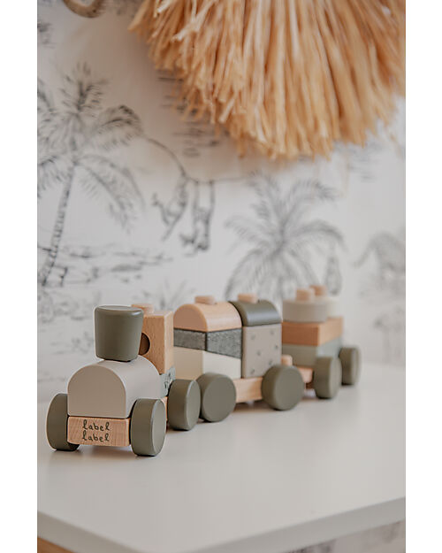 Label Label FSC Wooden Toy Train - Olive - 18+ m Wooden Toy Cars, Trains & Trucks