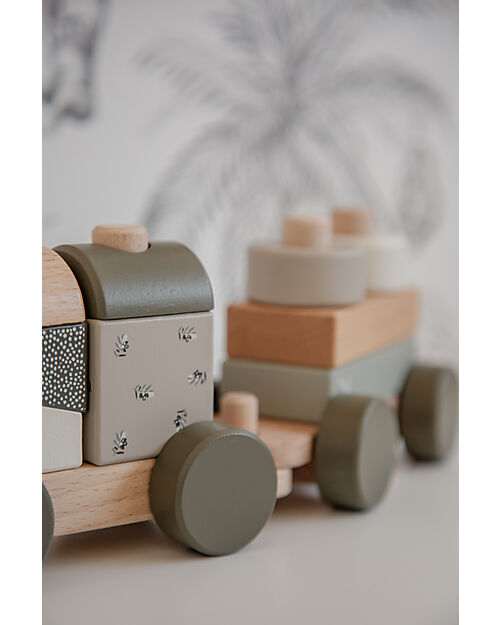 Label Label FSC Wooden Toy Train - Olive - 18+ m Wooden Toy Cars, Trains & Trucks