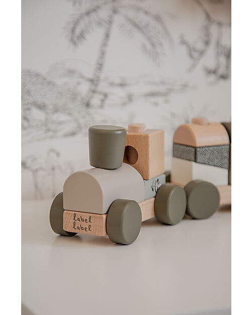 Label Label FSC Wooden Toy Train - Olive - 18+ m Wooden Toy Cars, Trains & Trucks