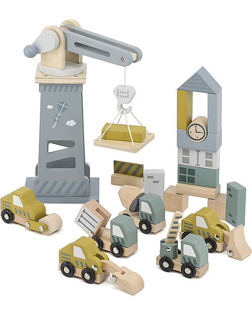 Label Label FSC Wooden Toy Yard - Beige - 18+ m Wooden Toy Cars, Trains & Trucks