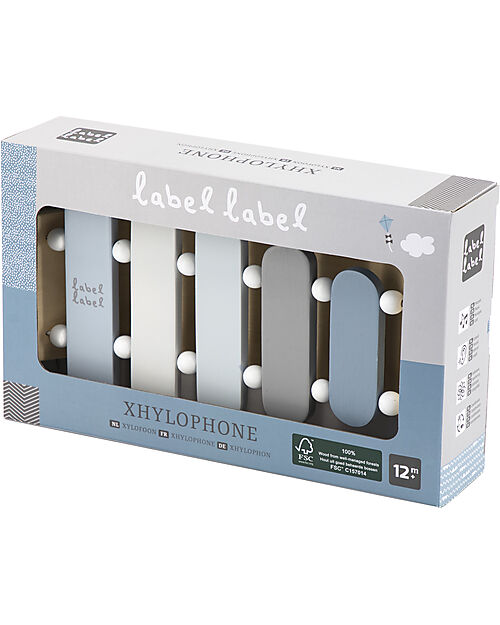 Label Label FSC Wooden Xylophone Toy - Blue - 12+ m Musical Instruments