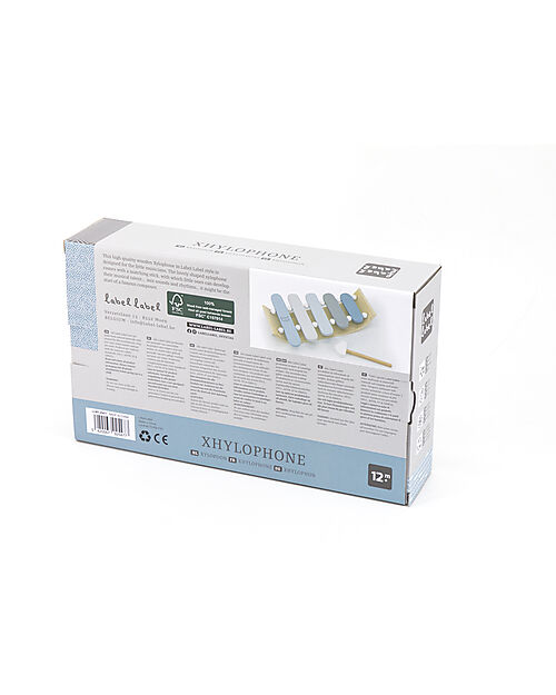 Label Label FSC Wooden Xylophone Toy - Blue - 12+ m Musical Instruments