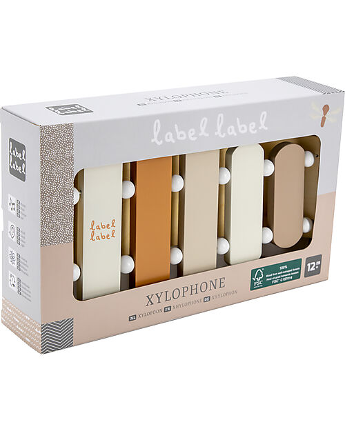 Label Label FSC Wooden Xylophone Toy - Hazelnut - 12+ m Musical Instruments
