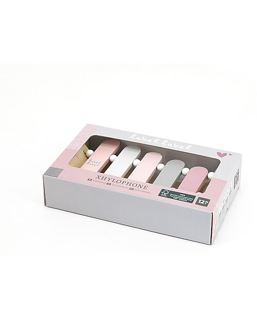 Label Label FSC Wooden Xylophone Toy - Pink - 12+ m Musical Instruments