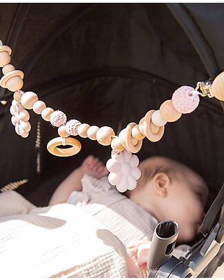 Label Label Silicone Stroller Chain - Flower - Pink Accessories