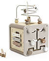Label Label Wooden Activity Cube - Beige - 5 in 1 - FSC-certified Beechwood Wooden Stacking Toys
