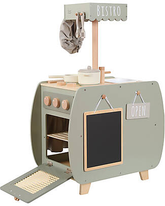 Label Label Wooden Bistro Kitchen - Olive - FSC-certified Beechwood Toy Kitchens