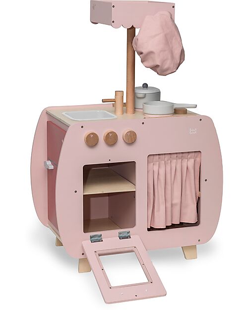 Label Label Wooden Bistro Kitchen - Pink - FSC-certified Beechwood Toy Kitchens