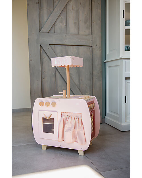 Label Label Wooden Bistro Kitchen - Pink - FSC-certified Beechwood Toy Kitchens