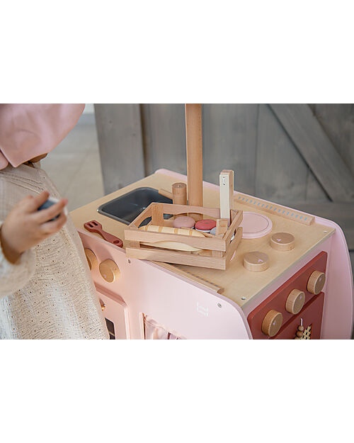 Label Label Wooden Bistro Kitchen - Pink - FSC-certified Beechwood Toy Kitchens