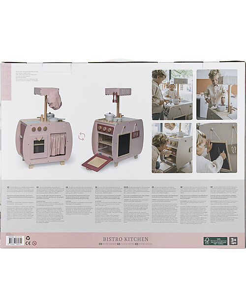 Label Label Wooden Bistro Kitchen - Pink - FSC-certified Beechwood Toy Kitchens