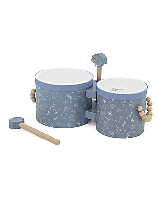 Label Label Wooden Bongos - Blue - FSC-certified Beechwood Musical Instruments