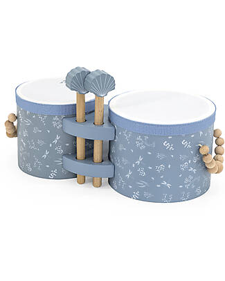 Label Label Wooden Bongos - Blue - FSC-certified Beechwood Musical Instruments