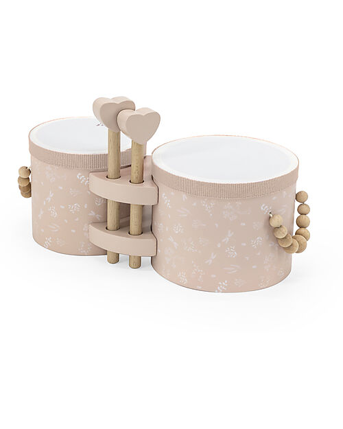 Label Label Wooden Bongos - Pink - FSC-certified Beechwood Musical Instruments