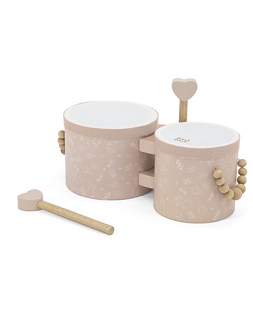 Label Label Wooden Bongos - Pink - FSC-certified Beechwood Musical Instruments