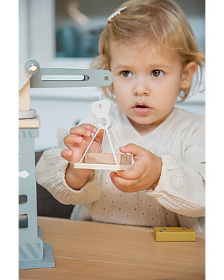 Label Label Wooden Construction Site - Nougat - FSC-certified Beechwood Wooden Toy Cars, Trains & Trucks