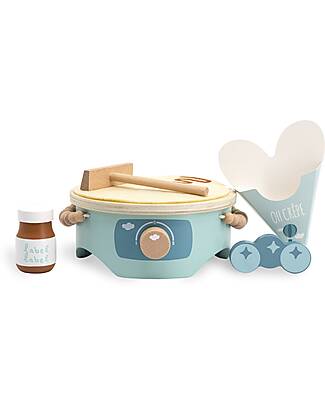 Label Label Wooden Crepe Maker Set - Green - FSC-certified Beechwood Toy Kitchens