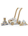 Label Label Wooden First Steps Trolley with Blocks - Light Blue - 12+ m Push-Toys