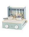 Label Label Wooden Foldable Cooker - Green - FSC-certified Beechwood Toy Kitchens