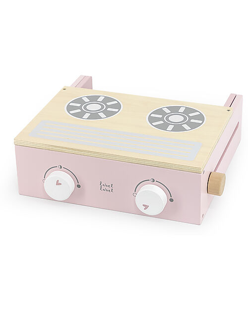 Label Label Wooden Foldable Cooker - Pink - FSC-certified Beechwood Toy Kitchens