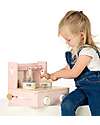 Label Label Wooden Foldable Cooker - Pink - FSC-certified Beechwood Toy Kitchens