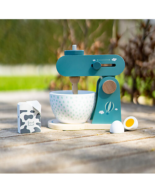 Label Label Wooden Foodprocessor - Green - FSC-certified Beechwood Toy Kitchens