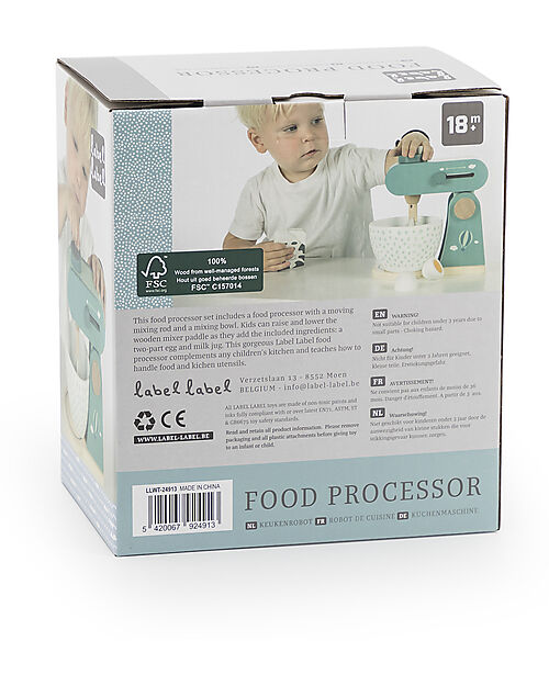 Label Label Wooden Foodprocessor - Green - FSC-certified Beechwood Toy Kitchens