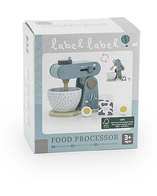 Label Label Wooden Foodprocessor - Green - FSC-certified Beechwood Toy Kitchens