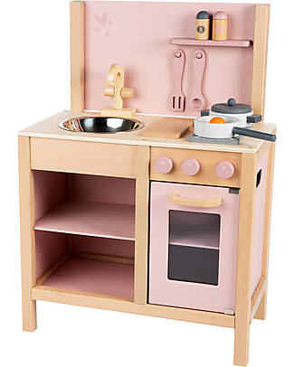 Label Label Wooden Kitchen - Pink - FSC-certified Beechwood Toy Kitchens