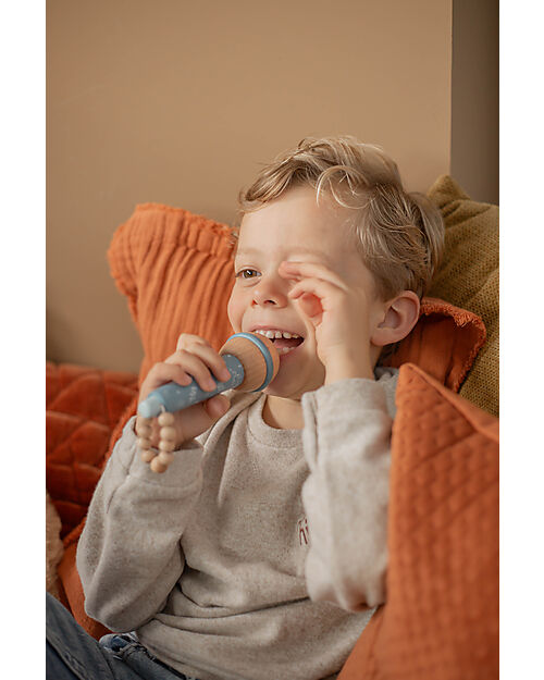 Label Label Wooden Microphone - Blue - FSC Certification Musical Instruments