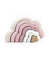 Label Label Wooden Rainbow Puzzle Cloud - Pink - FSC-certified Beechwood Wooden Stacking Toys
