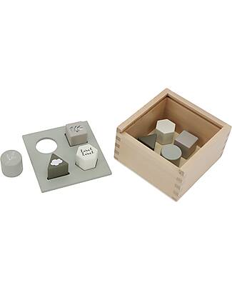 Label Label Wooden Shape Sorting Box - Olive - FSC-certified Beechwood Wooden Stacking Toys