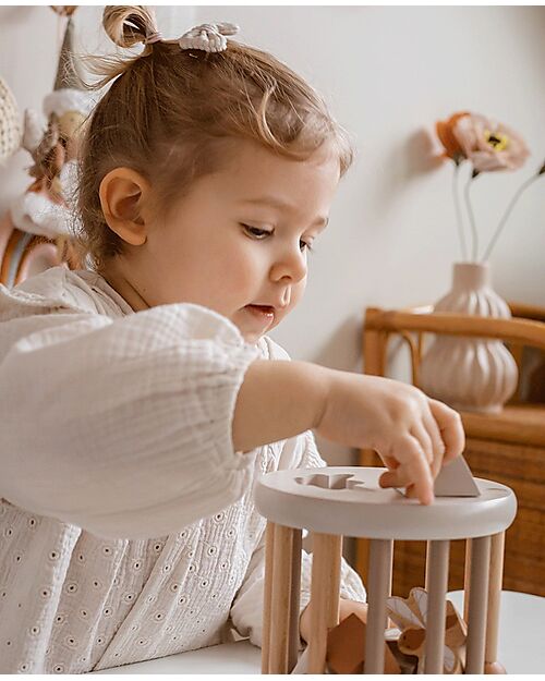 Label Label Wooden Shape Sorting Wheel - Nougat - FSC-certified Beechwood Wooden Stacking Toys