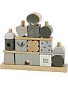 Label Label Wooden Stacking Blocks House - Olive - FSC-certified Beechwood Wooden Stacking Toys