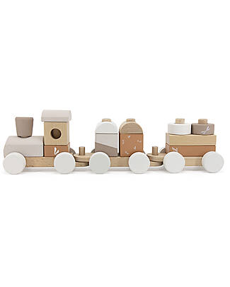Label Label Wooden Stacking Train - Nougat - FSC-certified Beechwood Wooden Toy Cars, Trains & Trucks