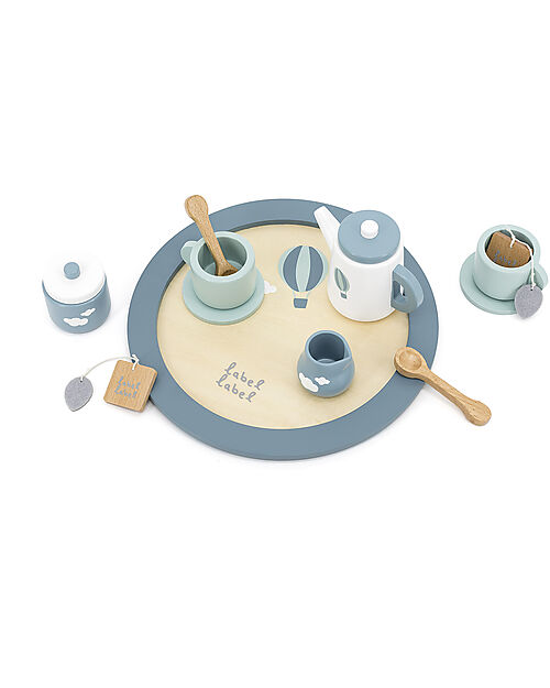 Label Label Wooden Tea Set - Green - FSC-certified Beechwood Toy Kitchens