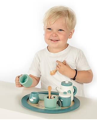 Label Label Wooden Tea Set - Green - FSC-certified Beechwood Toy Kitchens