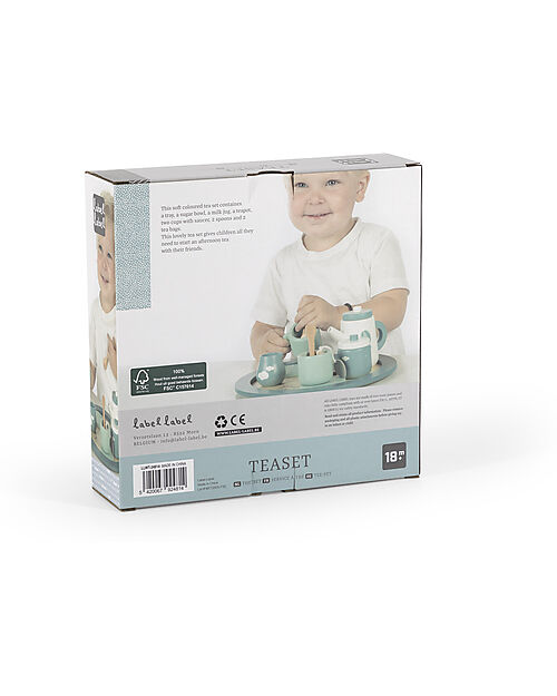 Label Label Wooden Tea Set - Green - FSC-certified Beechwood Toy Kitchens