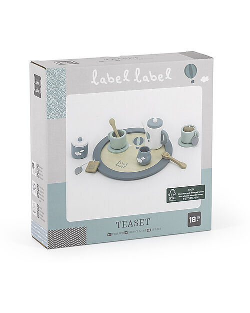 Label Label Wooden Tea Set - Green - FSC-certified Beechwood Toy Kitchens