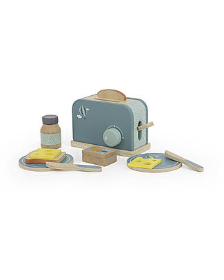 Label Label Wooden Toy Toaster - Green - with Accessories - FSC-certified Beechwood Toy Kitchens