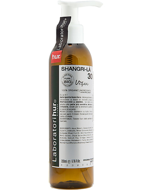 Laboratori Hur Shangri-là Cleanser and Mask - Pistachio and Joboba - 200ml - 100% Made in Italy Body Lotions And Oils