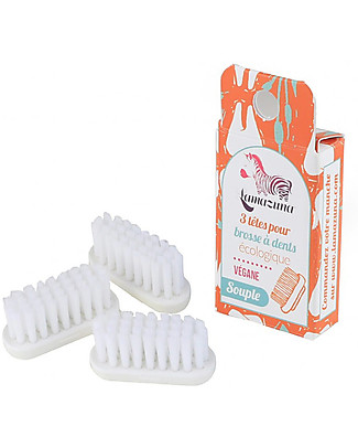 Lamazuna 3 Interchangeable Heads for Toothbrush - Soft Bristles Toothpaste and Toothbrush