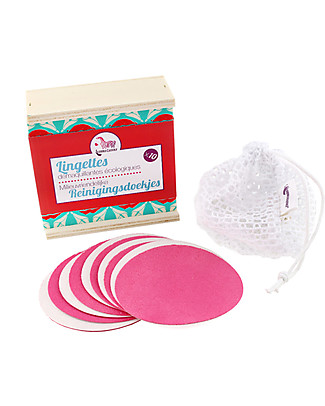 Lamazuna Eco Makeup Remover Wipes with Wooden Box, Pack of 10 - Can be used more than 300 times! Wipes