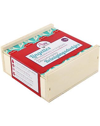 Lamazuna Eco Makeup Remover Wipes with Wooden Box, Pack of 10 - Can be used more than 300 times! Wipes