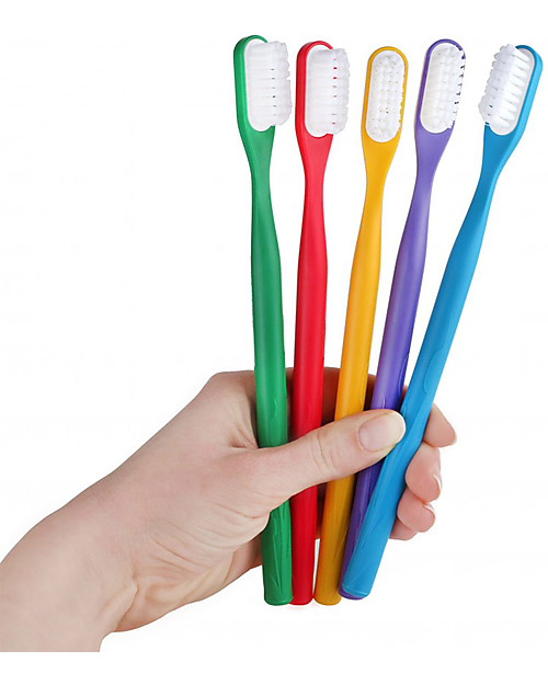 Lamazuna Toothbrush in Bioplastic with Interchangeable Head, Blue - Souple Bristles Toothbrush
