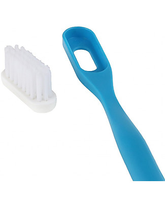Lamazuna Toothbrush in Bioplastic with Interchangeable Head, Blue - Souple Bristles Toothpaste