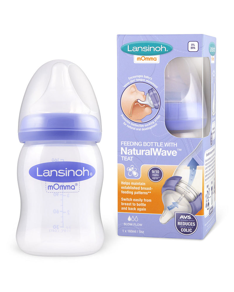 Lansinoh mOmma Bottle with NaturalWave Nipple, PTPA